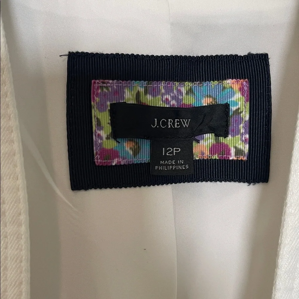 J.Crew White Linen Blend Blazer 12p